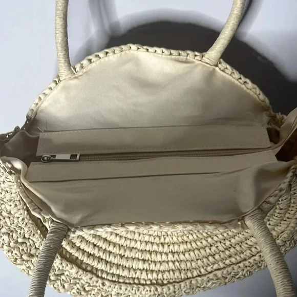UNBRANDED Cream Straw Boho Purse - Picture 6 of 8